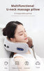 Oreiller de massage cervical électrique portable sans fil en forme de U.